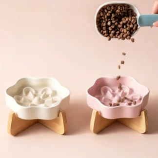 Flower Ceramic Slow Feeder Bowl