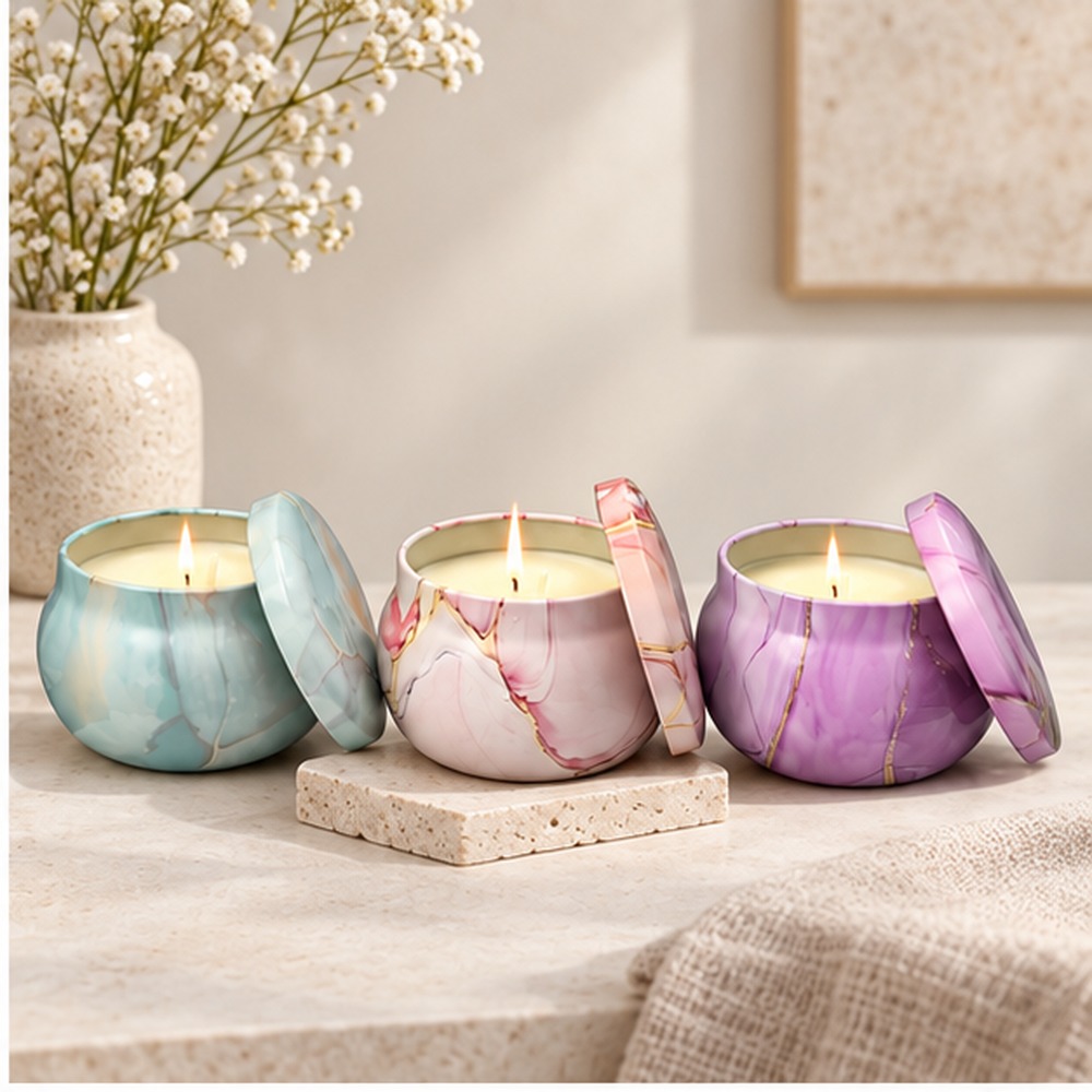 Botanical Scented Candle Gift Set lifestyle view