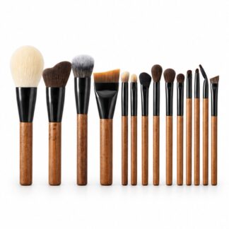 14-Piece Wood Handle Makeup Brush Set