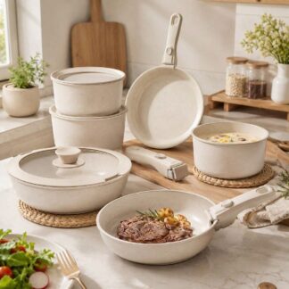 Cream Cookware Set