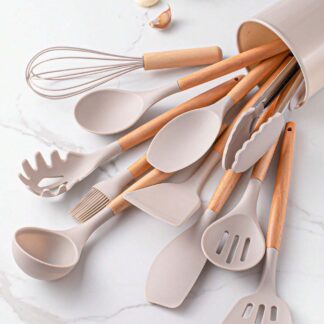 Wood-Handle Kitchen Tool Set