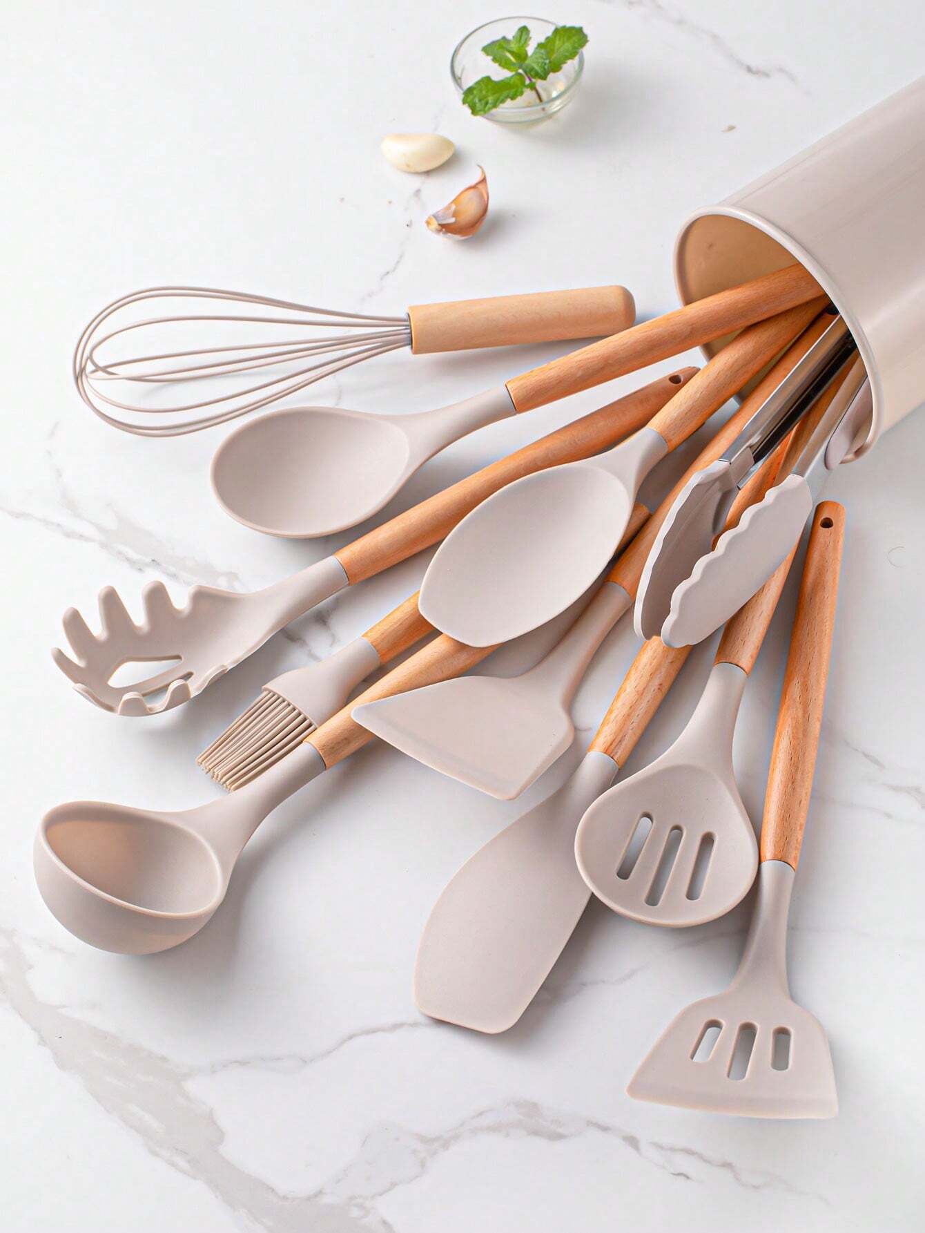 Wood-Handle Kitchen Tool Set